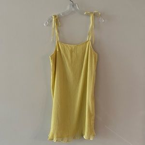 BCBGeneration | Pleaded Yellow Tie Mini Dress | NWT size small